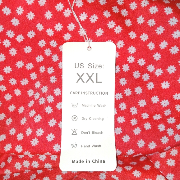 NWT :: Red Floral Wrap Maxi Ruffle Women's Long Dress Size 2X - Picture 7 of 8